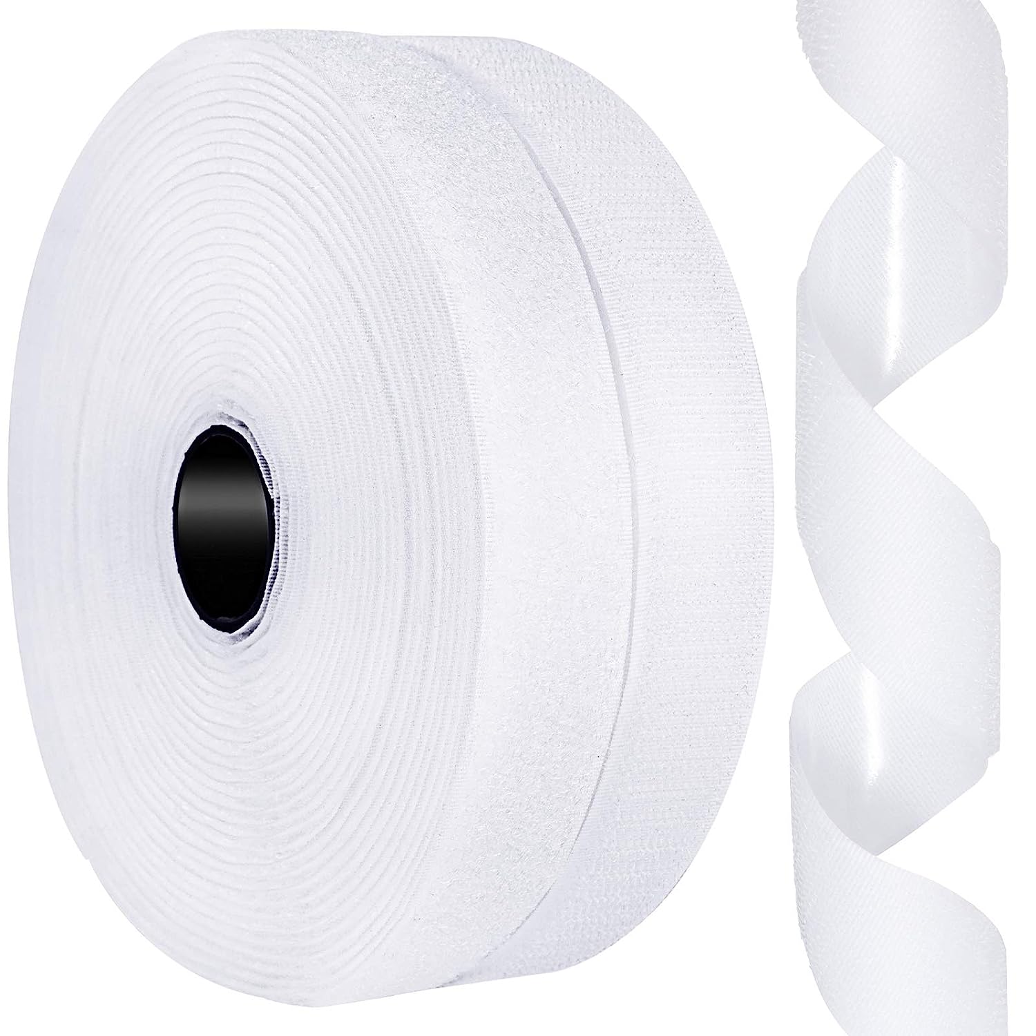 230816082653380_1 1 Inch x 26 Feet Hook and Loop Tape Sticky Back Fastener Roll, Nylon Self Adhesive Heavy Duty Strips Fastener for Home Office School Car and Crafting Organization - Image 1